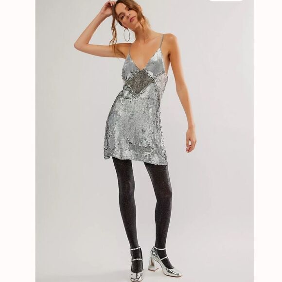 Jen's Pirate Booty Silver Linings Mini Dress Size L - Picture 1 of 6